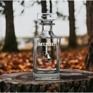 Guitar Decanter 26 Oz Bourbon Whisky Glass Music Band Customize Premium NEW